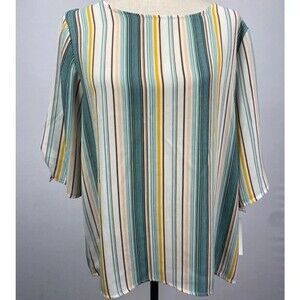 Anthropologie W5 striped tie sleeve top size medium
